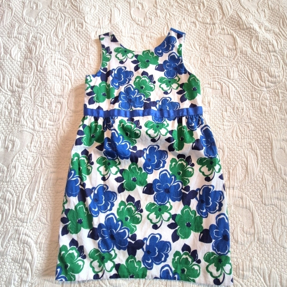Janie and Jack girls size 6 White Florals Collection fully lined dress VGUC